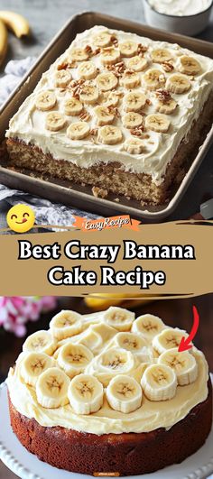 the best crazy banana cake recipe is in two pictures and it's ready to be eaten