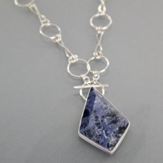 Elegant Sodalite Gemstone Jewelry, Sodalite Gemstone For Jewelry Making, Handmade Sapphire Sodalite Jewelry, Handmade Sapphire Jewelry With Sodalite, Silver Sodalite Jewelry With Natural Stones, Silver Jewelry With Natural Sodalite Stones, Lapidary Jewelry, Pendant Bails, Blue Sodalite