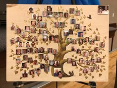 a family tree with many pictures on it