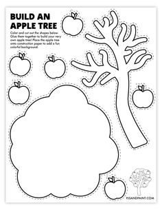 an apple tree cut out from paper with the words build an apple tree on it