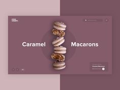 a website page with macarons on it