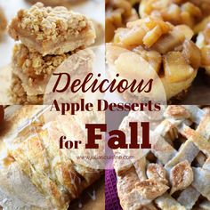 delicious apple desserts for fall with text overlay that reads delicious apple desserts for fall