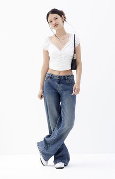 Get the ultimate relaxed vibe with the Casey Medium Indigo Tint Low Rise Baggy Jeans from PacSun. Crafted with a traditional 5-pocket body and rigid cotton construction, these jeans feature wide-leg openings with a baggy fit and a trendy low-rise waist, perfect for a laid-back yet stylish look. They're made with sustainably sourced cotton for an eco-friendly update.Model #1 is wearing a size 26 / Model measurements: 5’8.5” height, 32” bust, 23.5” waist, 35” hipsModel #2 is wearing a size 29 / Mo Low Rise Baggy Jeans, Indie Clothes, Jeans Pacsun, Low Waisted Jeans, Outfit Inspired, Pacsun Jeans, Dark Indigo, Low Rise Jeans, Style Mistakes