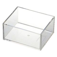 an empty clear plastic box on a white background