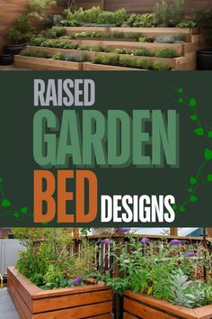 raised garden bed designs with text overlay