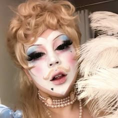 ig : @happyunbirthday1 pretty pastel makeup Drag King Outfits, Drag Makeup Looks, Clown Drag, Drag Clown, Drag Looks, Drag King Makeup, Pastel Makeup, Alt Makeup