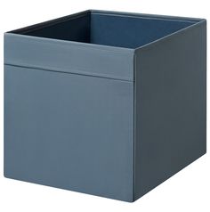 a blue storage box is shown with the lid open