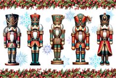 a group of nutcrackers standing next to each other