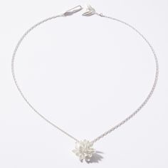 Silver Necklace - Sterling silver large waterlily flower floating on a sterling rope chain with lily pad clasp.<ul><li>Small: 0.6l on 17 chainMedium Elegant Flower Pendant Necklace With Lobster Clasp, Tinkerbell Aesthetic, Waterlily Flower, Winter Fairy, Fairy Necklace, Nature Necklace, Artful Home, Wedding Jewellery, Hook Clasp