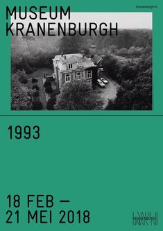 the museum kranenburgh poster is shown in black and white, with green background