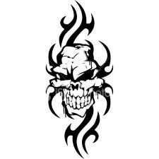 a black and white skull with flames on it's head, tattoo style design