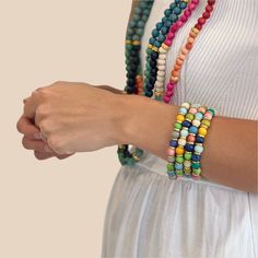 COLORFUL STACKING BRACELETS - large brim hard hat, large brim ladies hat, merino wool hat, rancher hat, wool cowboy hat, wide brim wool fedora, panama straw hats - The Hip Hat Playful Multicolor Beaded Bracelets For Everyday, Casual Multicolor Bracelets For Everyday Wear, Casual Multicolor Bracelets For Everyday, Flexible Multicolor Friendship Bracelets As Gift, Bohemian Multicolor Friendship Bracelets For Everyday, Multicolor Round Bead Friendship Bracelets For Everyday, Multicolor Friendship Bracelets With Round Beads For Everyday, Everyday Multicolor Friendship Bracelets With Round Beads, Everyday Multicolor Bohemian Friendship Bracelets