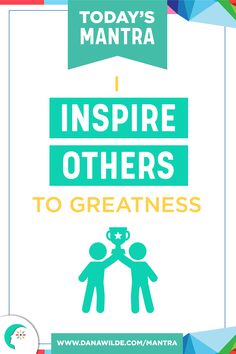 a poster with the words inspire others to greatness and an image of two people holding hands