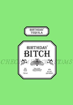 Custom Birthday Tequila Bottle Label Printable Gift, liquor bottle, mini liquor bottle,gifts for drinkers, alcohol bottle, alcohol gifts for women, alcohol accessories, cake printable, personalized alcohol, liquor gift,tequila gift, tequila, gifts for friends, custom labels, birthday labels, party printables  This product is not officially associated with any alcohol company Go all out for your friends and family with a custom bottle of their favorite tequila! This liquor label would be a perfec Alcohol Accessories, Alcohol Bottle Decorations, Diy Bottles, Alcohol Bottle Crafts, Liquor Label, Custom Bottle Labels, Birthday Bottle, Patron Bottle, Tequila Gift