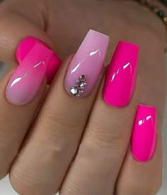 Unghie Sfumate, Cute Nail Art Designs, Colorful Nails, Makijaż Smokey Eye, Pink Acrylic Nails, Cute Nail Art, Coffin Nails Designs