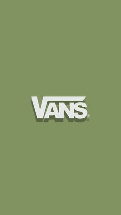 the vans logo on a green background with white letters that read,'van '