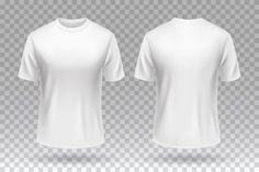 Plain White Shirt Front And Back, Tshirt Mockup Free, Back Template, Mock Up T Shirt, Plain White Shirt, Free T Shirt Design, T Shirt Png