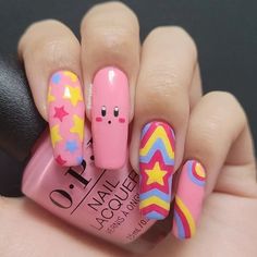 Minecraft Nails Designs, Steven Universe Nails, Weird Nail Art, Subtle Pride Nails, One Piece Nails, Kirby Nails, Minecraft Nails, Random Nails, Long Nail Art