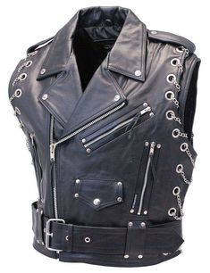 Cyberpunk Bartender, Motorcycle Vest, Biker Vest, Leather Skin, Buffalo Leather, Sleeveless Jacket, Vest Fashion, Leather Vest, Wide Belt