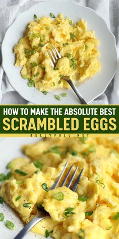 Learn How to Make The Absolute Best Scrambled Eggs! Learn simple steps for pillow-y, fluffy, and creamy eggs that are bursting with flavor. This easy breakfast food is perfect for elevating your brunch game. Get ready for a delicious start to your day! Easy Breakfast Food, The Best Scrambled Eggs, Quick Pancakes, White Recipes, Best Scrambled Eggs, Egg White Recipes, Easy Recipes For Breakfast