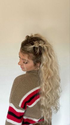 Bubble Braid Half Up Half Down, Cheer Hairstyles, French Braiding, Basic Hairstyles, Preppy Hairstyles, Concert Hairstyles, Camping Hair, Hoco Hair Ideas Short, Bubble Braids