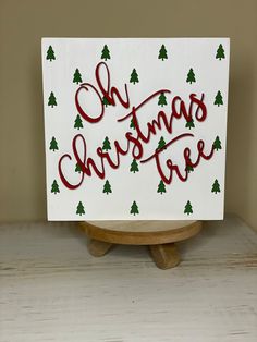 a white christmas card with the words oh christmas tree on it