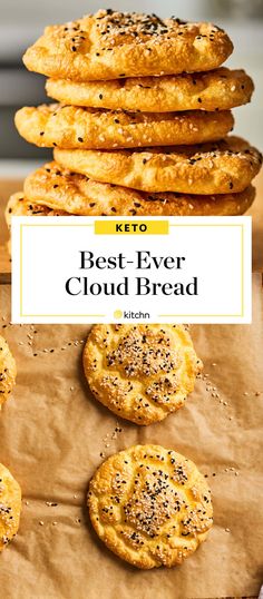 the best ever cloud bread recipe on a tray