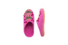 If in between sizes, size up Sold in sizes XS (6), S (7), M (8), L (9), XL (10). Take your lovely garden inside with you with these elegant Secret Garden Slippers. Inspired by ornate vintage slippers from the 1920s, each one is hand felted and hand embroidered by artisans in Nepal. Featuring intricate and bright floral embroidered designs that pop against the bright wool. 100% wool and leather sole. Vintage Slippers, Classy Loungewear, Quoi Porter, Embroidered Designs, Hand Accessories, Warm Slippers, Dressed To The Nines, French Knot, Fluffy Pillows