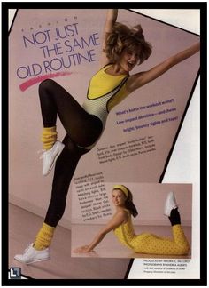 a woman in yellow and black is doing an advertisement for the same clothing line,