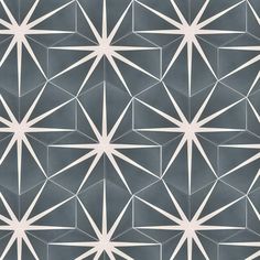 an abstract geometric pattern with white lines and stars on a gray background, suitable for wallpaper or fabric