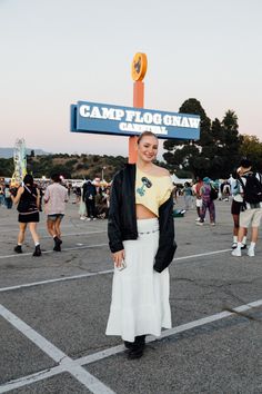 Fun Knits and Maxi Skirts Ruled Street Style at Tyler the Creator's Camp Flog Gnaw 2023 - Fashionista Flog Naw Outfit, Campflognaw Outfit, Camp Flog Gnaw Outfits Women, Flog Gnaw Outfits, Camp Flog Gnaw Outfits, Tyler Outfit, Camp Fits, Festival Crowd, Camp Flog Gnaw