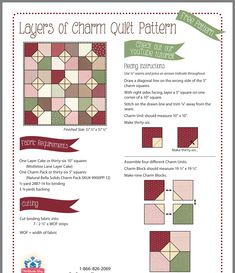 an image of a quilt pattern with the words layers of charm quilt pattern