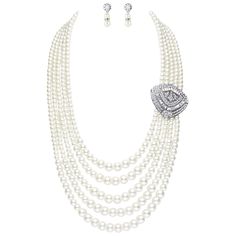 PRICES MAY VARY. Vintage multi-layer long pearl necklace with crystal flower and pearl earrings, a great dress accessory jewelry set, also can be used as a sweater chain. The length of each single layer: 21.1", 22.4", 24.02", 25.98", 27.56". For more details, please check the Size Chart in the second image. Perfect length to build a sense of drape. Material: imitation pearl strings, crystal flower and alloy. Great quality of materials and craftsmanship. Vintage styling right off the Great Gatsby Necklace With Turtleneck, Gatsby Earrings, Akoya Pearl Necklace, Motif Art Deco, Layered Pearl Necklace, Bridal Pearl Necklace, Pearl Necklace Vintage, Long Pearl Necklaces, Cartilage Earrings Hoop