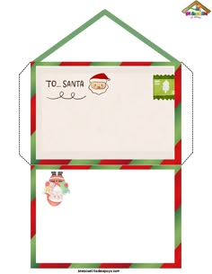 an envelope with santa's letter to santa on it