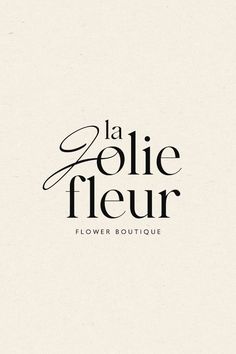 the logo for flower boutique la pelie fleur is shown in black and white