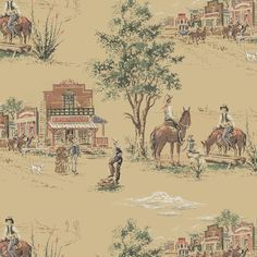 Best of the West | Peel & Stick Wallpaper | Astek Home Old West Bedroom, Big Cabin, Old Western, Van Nuys, Scenic Design, Digital Scale, Peel Stick Wallpaper, Vintage Western, The Ranch