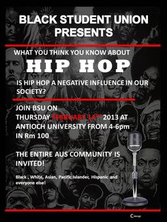 a poster for the black student union presents hip hop hop