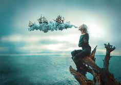 . Photoshop Wallpapers, Bd Art, Surrealism Photography, Backgrounds Desktop, Another World, Surreal Art, John Lennon, Fantasy World, Peter Pan