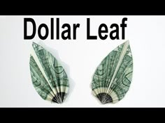 dollar bills folded in half with the words dollar leaf on top and bottom right corner