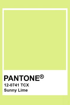 pantone's sunny lime green paint is shown in the color chart for this painting