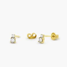 14K Gold Double Diamond Studs DetailsGold KT: 14KDiamond Cut: RoundNumber of Stones: 4Stone Size: 2 pcs 2.00MM / 2 pcs 3.00MMTotal CTW: 0.30ctwDiamond Color-Clarity: D Color VVS1Diamond: Moissanite DiamondSetting Type: Prong The only thing better than one diamond is two. Show off your love for the finer things in our double diamond stud earrings. Designed with two diamonds set on top of each other, these earrings are made to outshine the rest. Each diamond earring is carefully handcrafted and made to order for a luxury pair you can cherish forever. Shipping Time 10-12 Working Days Luxurious Earrings, Stackable Rings Wedding, Double Diamond, Gold Gemstone Ring, Pave Diamond Ring, Luxury Earrings, Diamond Earring, Ruby Earrings, Baguette Cut Diamond