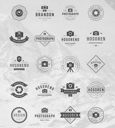 set of photography logos and emblems