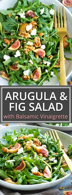 arugula and fig salad with balsamic vinaie