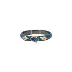 Ring 14k rose gold and blackened sterling silver stack band with 0.010 CT champagne diamonds and london blue topaz. Enamel Rings, Bathroom Inspo, Gold Ring Stack, Enamel Ring, Champagne Diamond, London Blue Topaz, London Blue, Ear Jewelry, Design Inspo