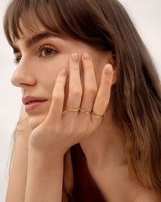 This beaded engravable stackable ring awaits your customization, perfect for telling your unique story in contemporary style with personalized details special to you. A flat bar on the top lends a classic yet stylish look to this subversive-basic design, making this slim stacking band endlessly versatile.

Band Width: 2mm
Band Thickness: 2mm
Material: 18k Gold Plated Titanium Miao Silver, Stackable Ring Sets, Stacking Bands, Jewelry Lookbook, Stackable Ring, Beaded Rings, Recycled Sterling Silver, Look Alike, Stackable Rings