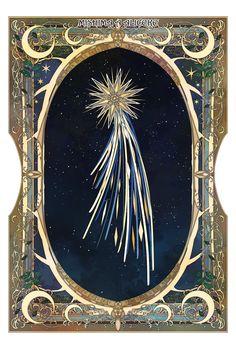 an illustration of a star in the sky with stars on it's back and sides