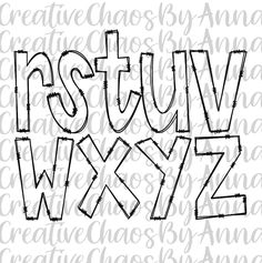 the letters and numbers are drawn in black ink