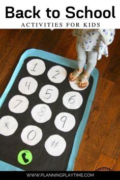 the back to school activities for kids with numbers on it and a child's feet