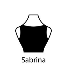 Sabrina Neckline, Black Tshirt