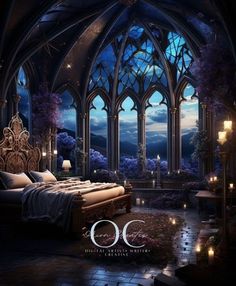 an image of a gothic bedroom setting